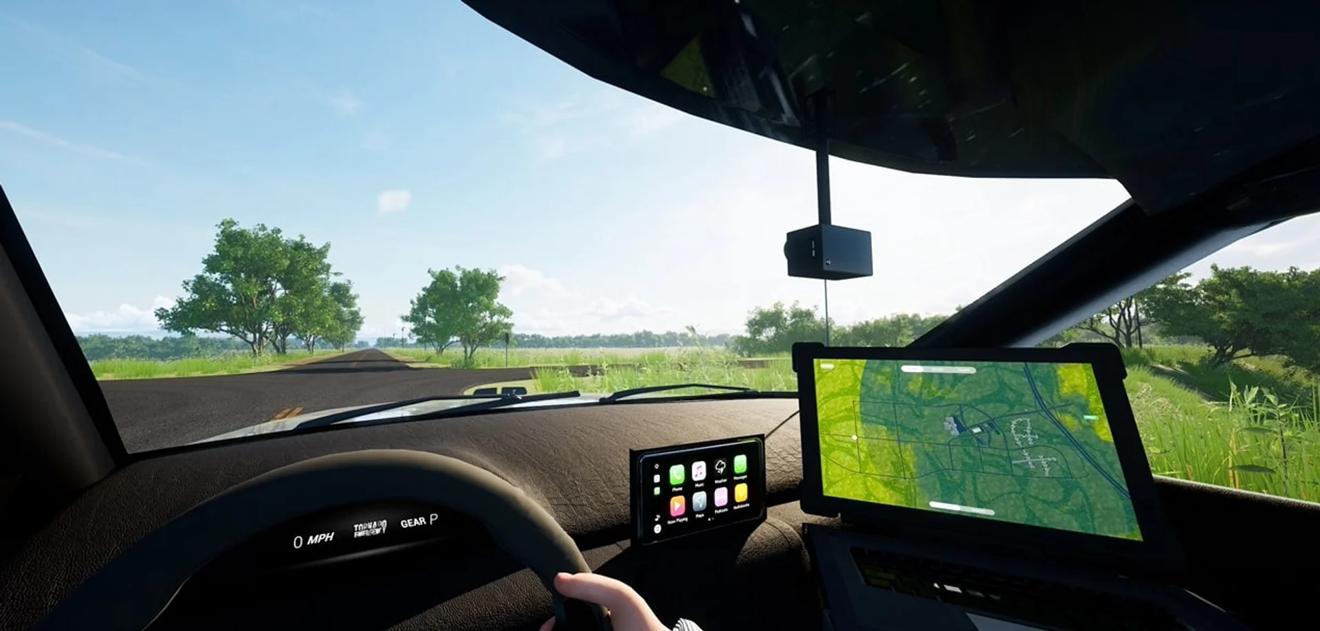 First-person cockpit view